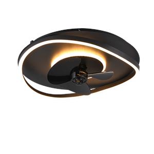 PLAFONIERA VENTILATORE LED SORTLAND ONDA NERO OPACO in Illuminazione