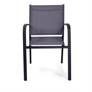 SEDIA DA GIARDINO IN ALLUMINIO IMPILABILE - SULLIVAN - ANTRACITE in Arredamento giardino