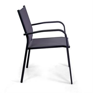 SEDIA DA GIARDINO IN ALLUMINIO IMPILABILE - SULLIVAN - ANTRACITE in Arredamento giardino