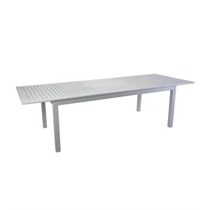 TAVOLO DA GIARDINO IN ALLUMINIO ALLUNGABILE - MONTEREY - 220-280 CM - BIANCO in Arredamento giardino