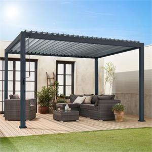 PERGOLA BIOCLIMATICA AUTOPORTANTE 3X4 TOPEKA - IN ALLUMINIO - ANTRACITE in Arredamento giardino