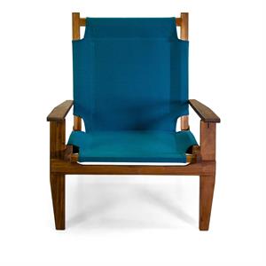 POLTRONA DA GIARDINO IN LEGNO DIANE CON TESSUTO BLU in Arredamento giardino