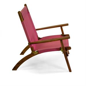 POLTRONA DA GIARDINO IN LEGNO DIANE CON TESSUTO ROSSO in Arredamento giardino