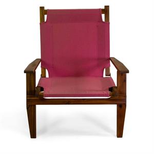 POLTRONA DA GIARDINO IN LEGNO DIANE CON TESSUTO ROSSO in Arredamento giardino