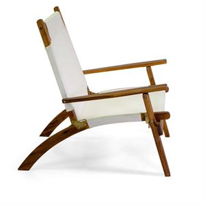 POLTRONA DA GIARDINO IN LEGNO DIANE CON TESSUTO ECRU in Arredamento giardino