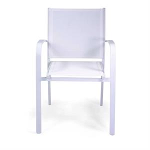 SEDIA DA GIARDINO IN ALLUMINIO IMPILABILE - SULLIVAN - BIANCA in Arredamento giardino