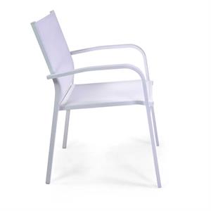 SEDIA DA GIARDINO IN ALLUMINIO IMPILABILE - SULLIVAN - BIANCA in Arredamento giardino