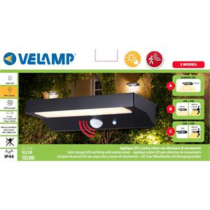 APPLIQUE SOLARE DA ESTERNO CON SENSORE DI MOVIMENTO - TECNO - 600 LUMEN in Illuminazione