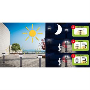 LAMPADA DA TERRA PER ESTERNO A CARICA SOLARE CON SENSORE DI MOVIMENTO - TULUM - 600 LUMEN in Illuminazione