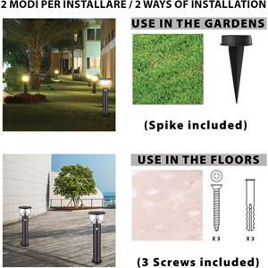 LAMPADA DA TERRA PER ESTERNO A CARICA SOLARE CON SENSORE DI MOVIMENTO - TULUM - 600 LUMEN in Illuminazione