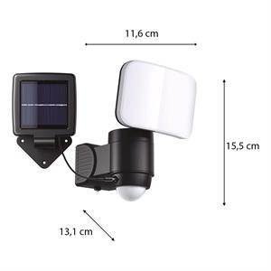 FARETTO LED CON PANNELLO SOLARE E SENSORE DI MOVIMENTO CRUZ 400 LUMEN in Illuminazione