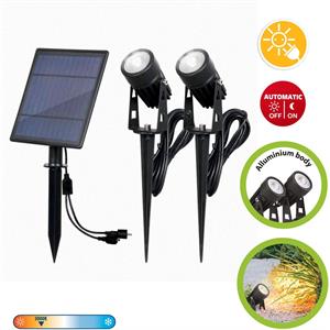 KIT DI 2 FARETTI LED A CARICA SOLARE BLACKBIRD in Illuminazione