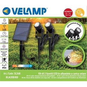 KIT DI 2 FARETTI LED A CARICA SOLARE BLACKBIRD in Illuminazione