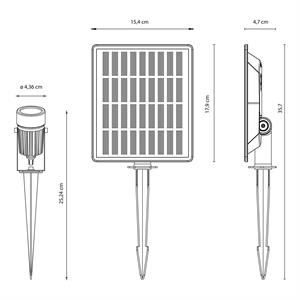 KIT DI 2 FARETTI LED A CARICA SOLARE BLACKBIRD in Illuminazione