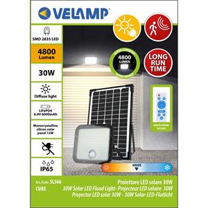 PROIETTORE LED PER ESTERNO CON PANNELLO SOLARE E SENSORE DI MOVIMENTO - CUBE - 4800 LUMEN in Illuminazione