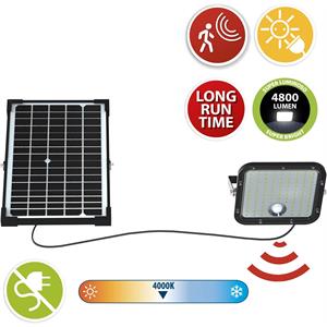 PROIETTORE LED PER ESTERNO CON PANNELLO SOLARE E SENSORE DI MOVIMENTO - CUBE - 4800 LUMEN in Illuminazione