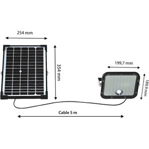 PROIETTORE LED PER ESTERNO CON PANNELLO SOLARE E SENSORE DI MOVIMENTO - CUBE - 4800 LUMEN in Illuminazione