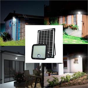 PROIETTORE LED PER ESTERNO CON PANNELLO SOLARE E SENSORE DI MOVIMENTO - CUBE - 4800 LUMEN in Illuminazione