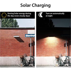 APPLIQUE SOLARE DA ESTERNO LED CON SENSORE DI MOVIMENTO - TEGEL - 800 LUMEN - BIANCA in Illuminazione