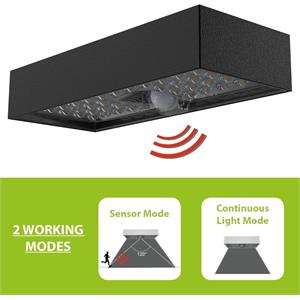 APPLIQUE SOLARE DA ESTERNO LED CON SENSORE DI MOVIMENTO - TEGEL - 800 LUMEN - NERA in Illuminazione