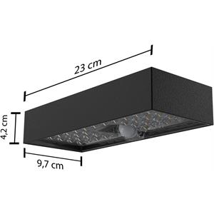 APPLIQUE SOLARE DA ESTERNO LED CON SENSORE DI MOVIMENTO - TEGEL - 800 LUMEN - NERA in Illuminazione