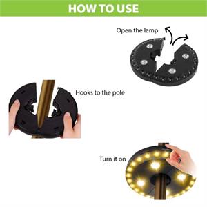 LUCE PER OMBRELLONE ROSWELL 24+4 LED A BATTERIA - 200 LUMEN in Illuminazione