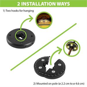 LUCE PER OMBRELLONE ROSWELL 24+4 LED A BATTERIA - 200 LUMEN in Illuminazione