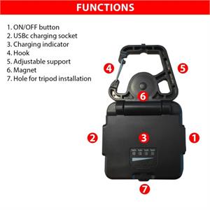 LAMPADA DA LAVORO RICARICABILE PORTATILE - FARGO - 10W 1000 LUMEN in Elettricità e smart home