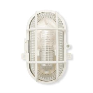 APPLIQUE DA ESTERNO OVALE IN PLASTICA E VETRO - E27 - BIANCO in Illuminazione