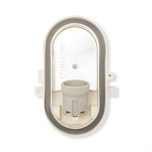 APPLIQUE DA ESTERNO OVALE IN PLASTICA E VETRO - E27 - BIANCO in Illuminazione