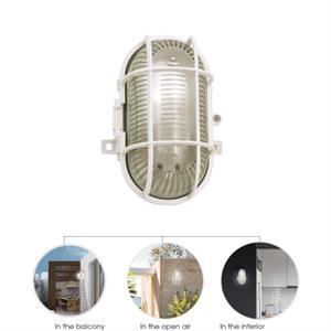 APPLIQUE DA ESTERNO OVALE IN PLASTICA E VETRO - E27 - BIANCO in Illuminazione