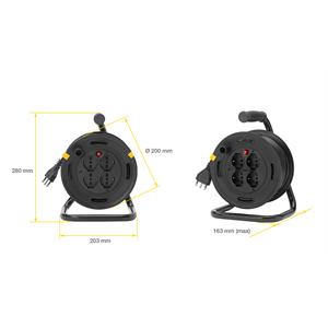 AVVOLGICAVO 16A 4 USCITE UNIVERSALI 15MT in Elettricità e smart home