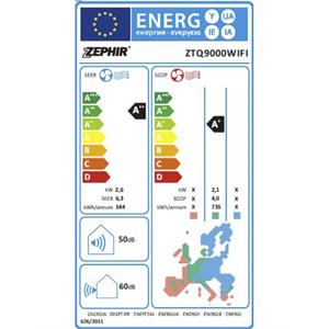 CONDIZIONATORE ZEPHIR 9000 BTU FISSO MONOSPLIT INVERTER CON WIFI in Stufe e clima