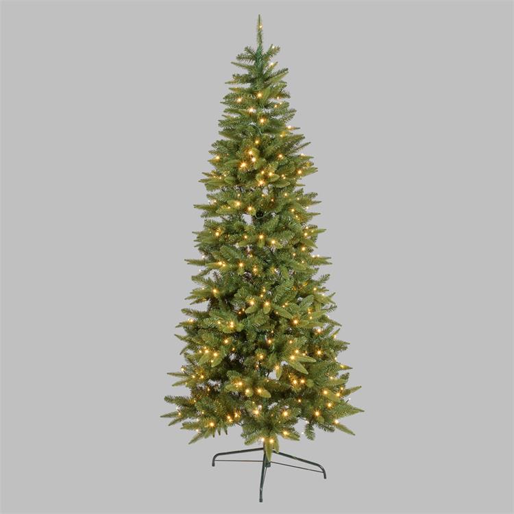 ALBERO DI NATALE CON LUCI INCORPORATE SLIM 210CM 400LED BIANCO CALDO LS