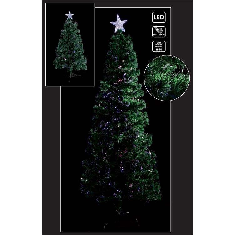 ALBERO DI NATALE IN FIBRA OTTICA CON LUCI LED 120 CM MAKALU