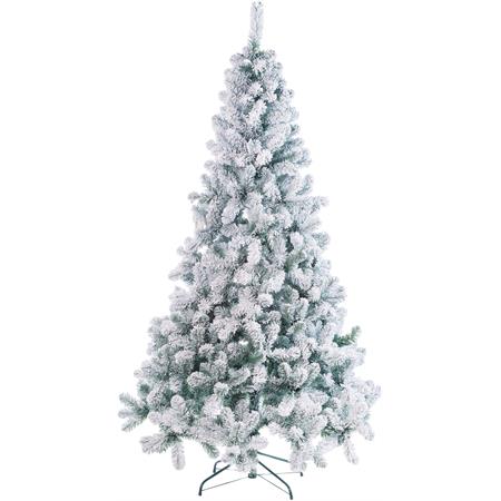 albero di natale 150 cm innevato in pvc morgex 370 rametti