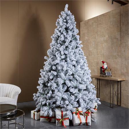 albero di natale 180 cm innevato in pvc morgex 510 rametti