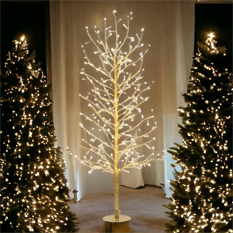 ALBERO LUMINOSO LED CON RAMI SECCHI - TIGLIO CHAMPAGNE - LED BIANCO CALDO - H120 CM 330 MICROLED