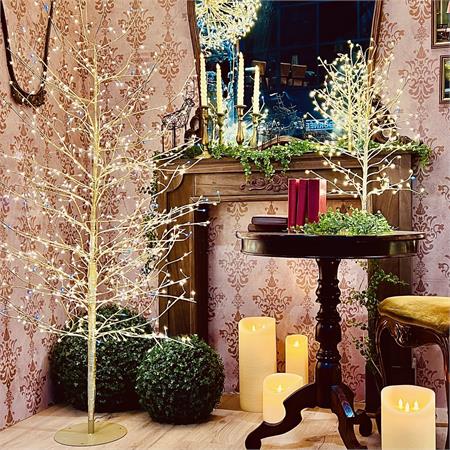 albero luminoso led con rami secchi tiglio champagne led bianco caldo h170 784 microled