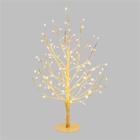albero di natale con luci led moderno 45 cm 108 microled tiglio champagne