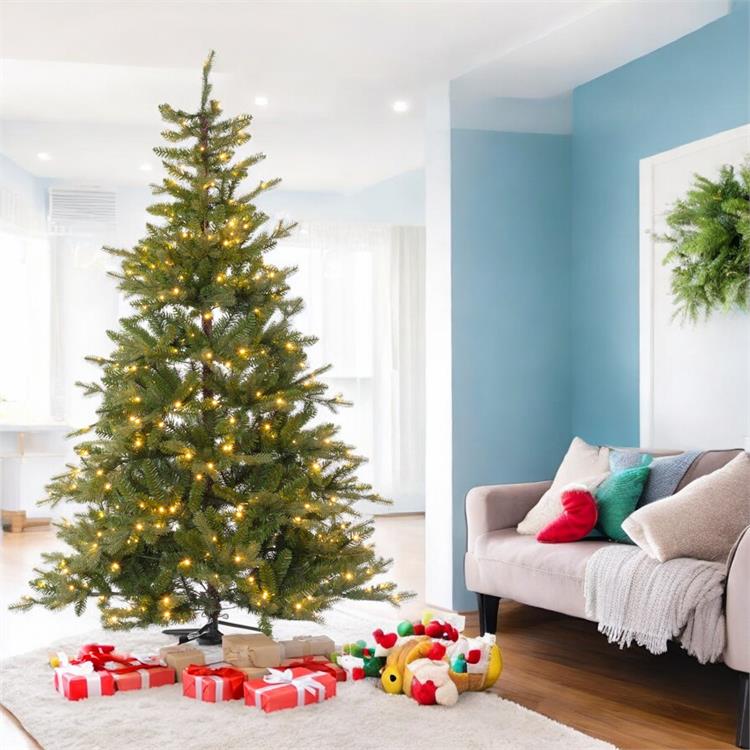 ALBERO DI NATALE CON LUCI INCORPORATE - 500 LED - 210 CM - IN PE/PVC - PRELIT