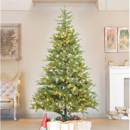 albero di natale con luci incorporate 710 led 240 cm in pe pvc prelit