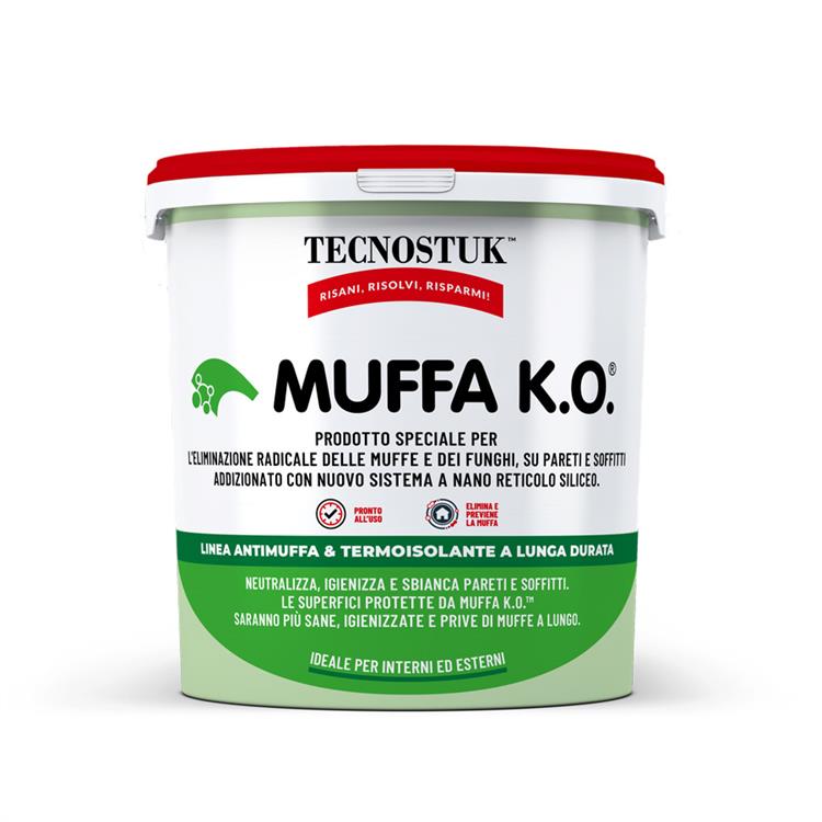 TECNOSTUCK MUFFA KO - PITTURA ANTI MUFFA PER INTERNI ED ESTERNI - 1 LT