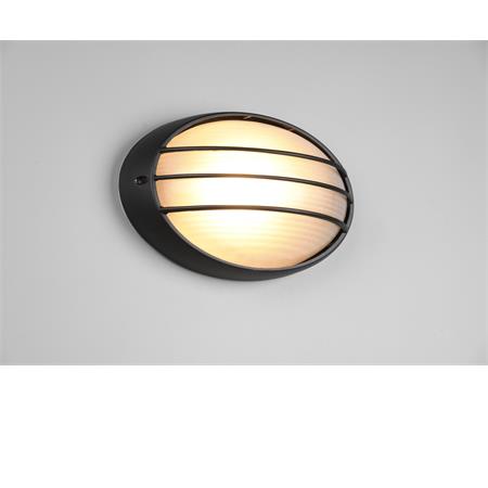 applique da parete ovale 32 cm tirso e27 nero opaco