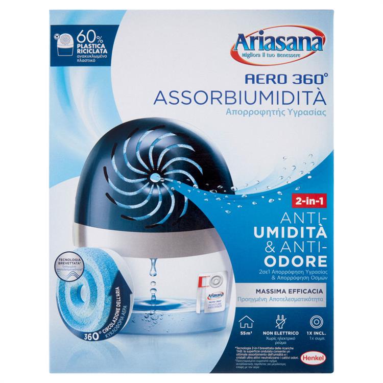 KIT DEUMIDIFICATORE PORTATILE ARIASANA AERO 360 - TAB INODORE