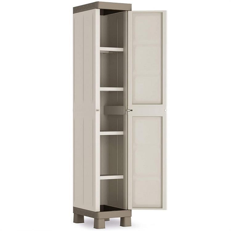 ARMADIO IN RESINA DA ESTERNO ANTA SINGOLA CON 4 4 RIPIANI KETER EXELLENCE ALTO