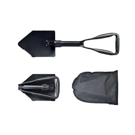 badile pieghevole in acciaio con fodero e manico 57 cm