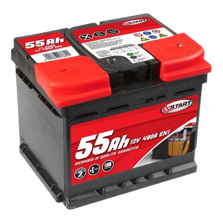 batteria auto 55 ah 12v 480a en1 start