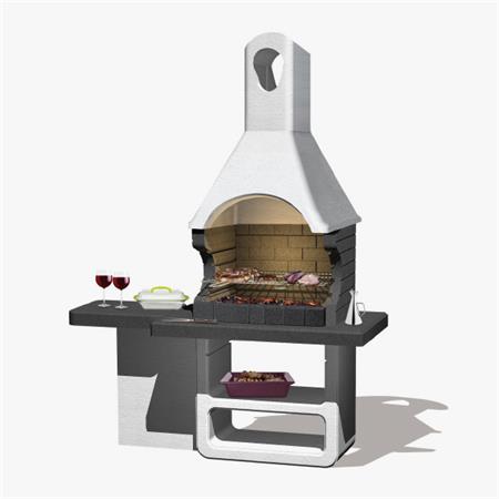 barbecue in muratura sarom ulisse 67x40 con cappa e ripiano