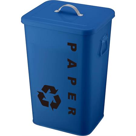 bidone per differenziata in acciaio verniciato 26 lt blu